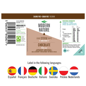 Liquid Stevia Drops Sweetener - Chocolate Flavour - 50ml